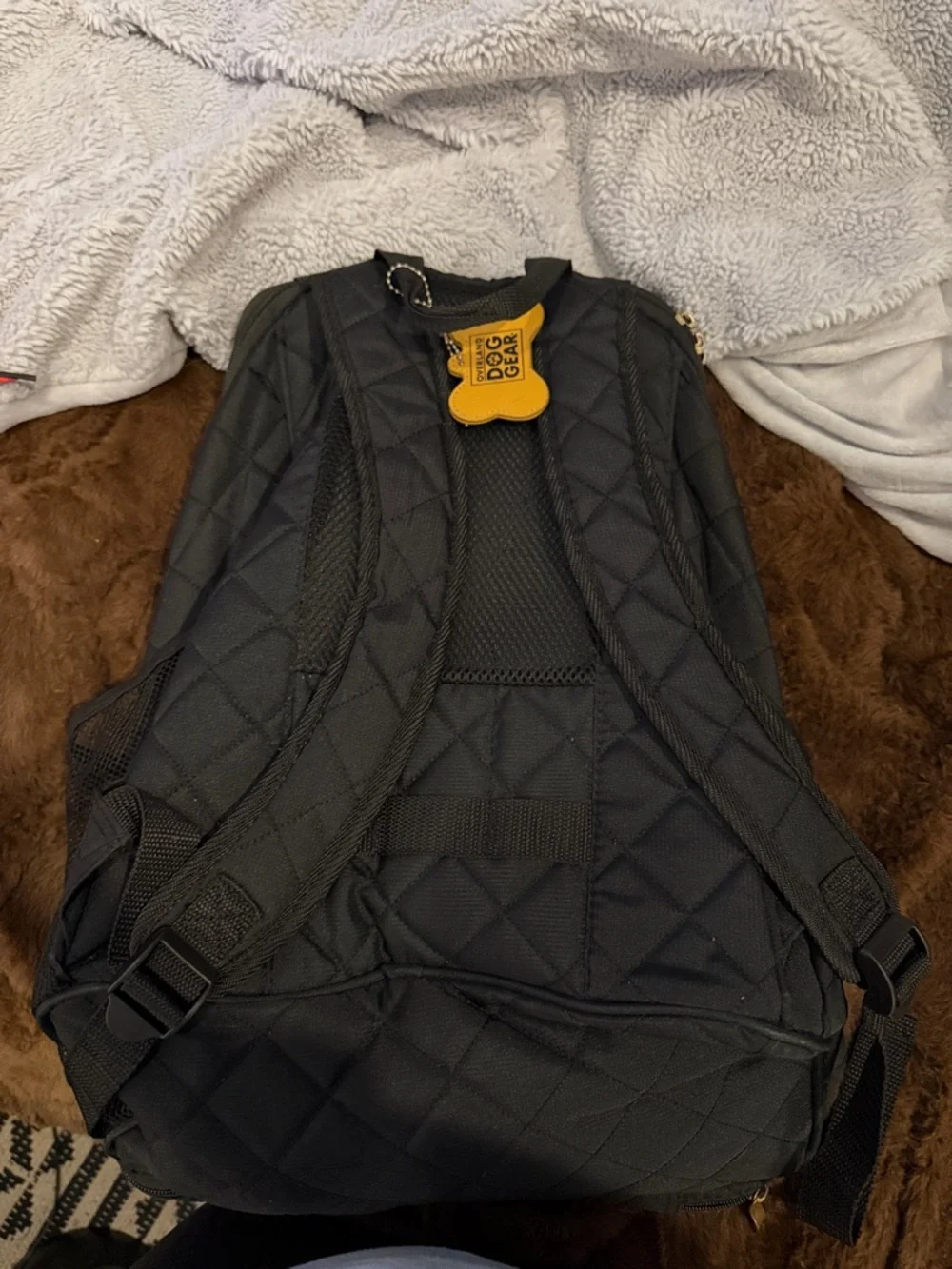 Quilted Black Pet Carrier Backpack
